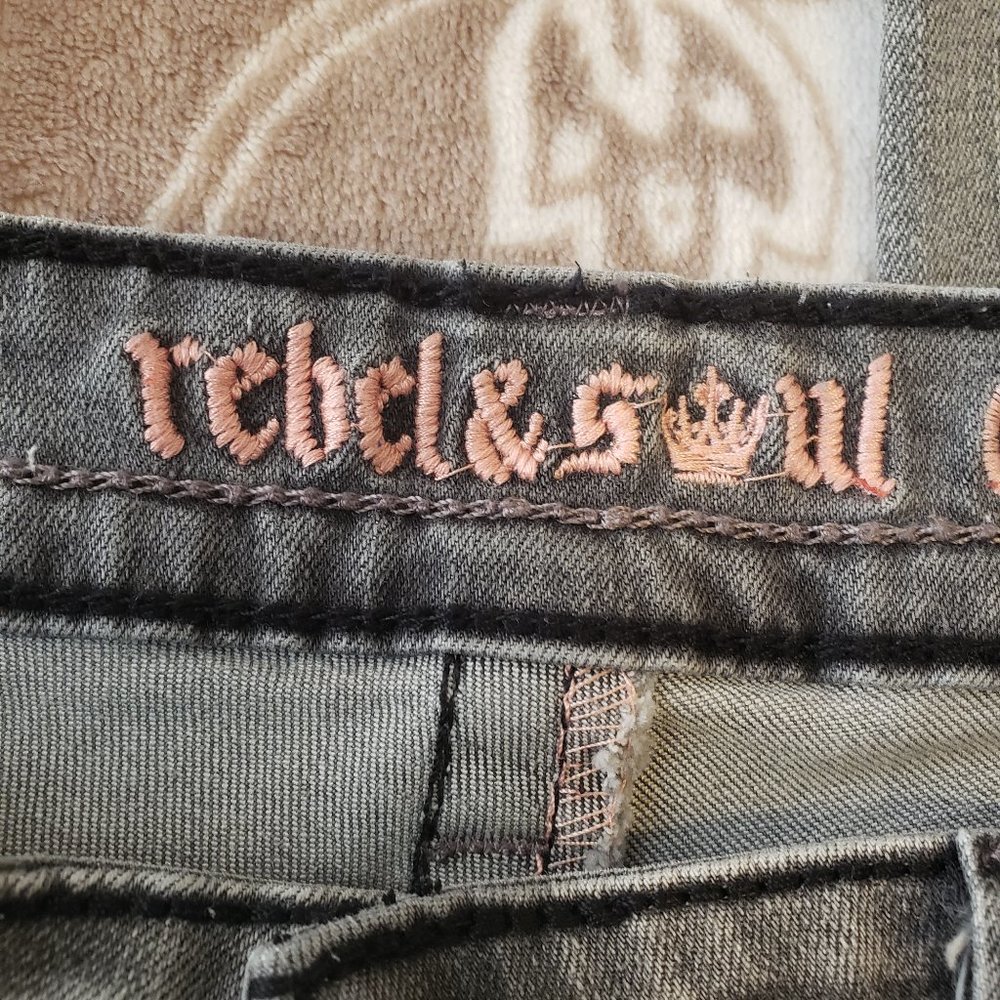 🌼HP🌼Rebel & Soul Faded Black Jeans w/Bling Pockets - Picture 4 of 6